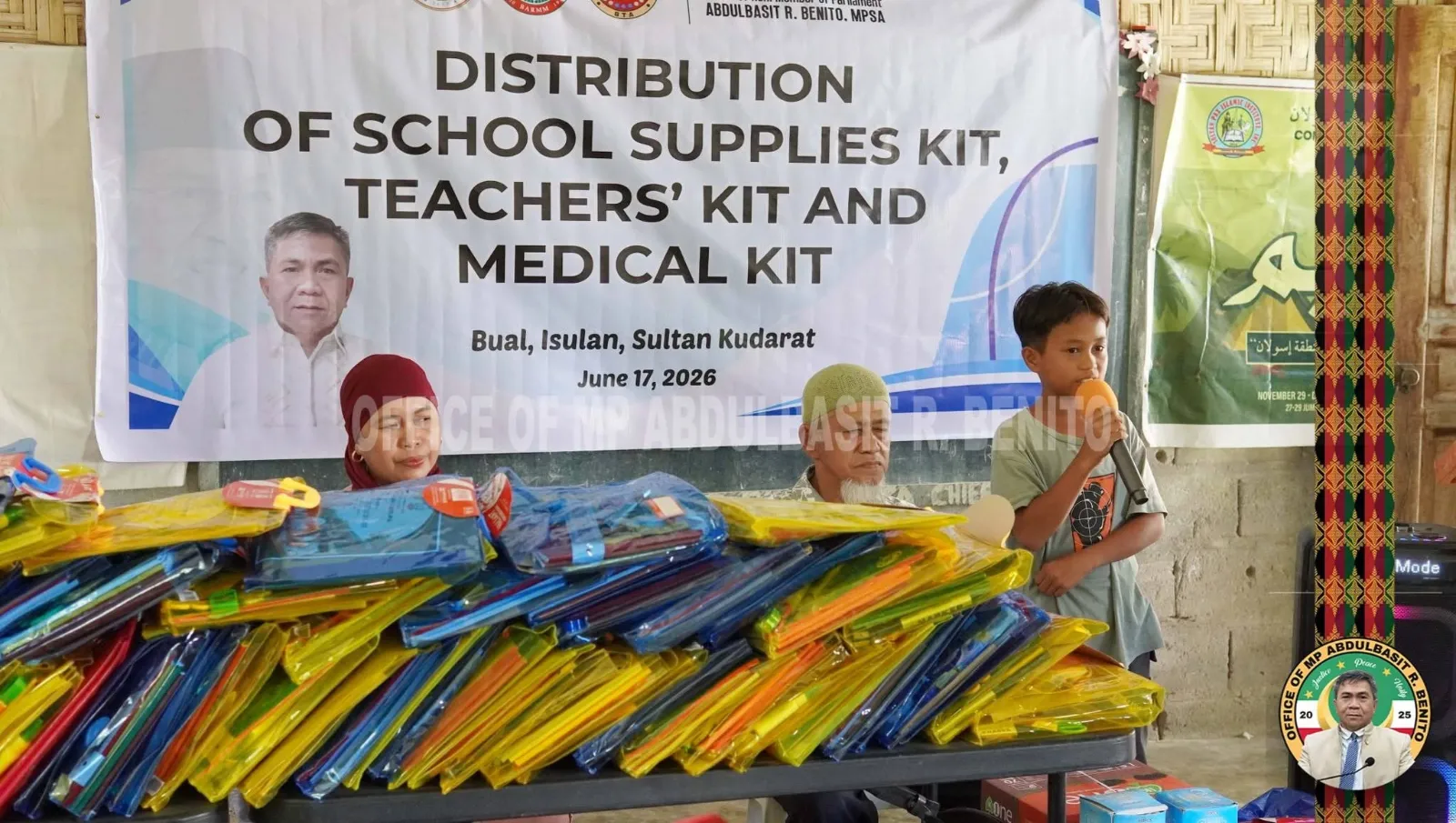 Office of MP Benito Distributes Murits' Kits, Asatids' Kits, and Medical Kits to Madaris in Sultan Kudarat